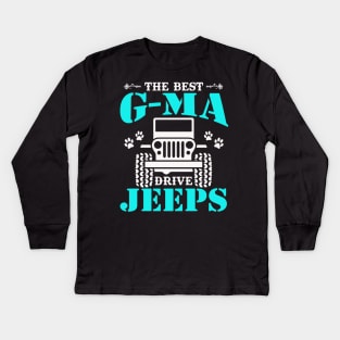 The Best G-ma Drive Jeeps Cute Dog Paws Jeep Lover Jeep Men/Women/Kid Jeeps Kids Long Sleeve T-Shirt